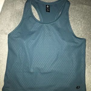 Jazzercise Top Activewear size XL 90 Degree by Reflex Blue Tank Top